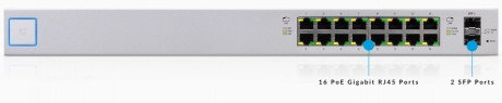 UBIQUITI UNIFI US-16 16 PORT POE SWITCH 2 SFP (US-16-150W)