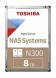 8TB TOSHIBA N300 7200RPM SATA3 NAS 256MB HDWG480UZSVA