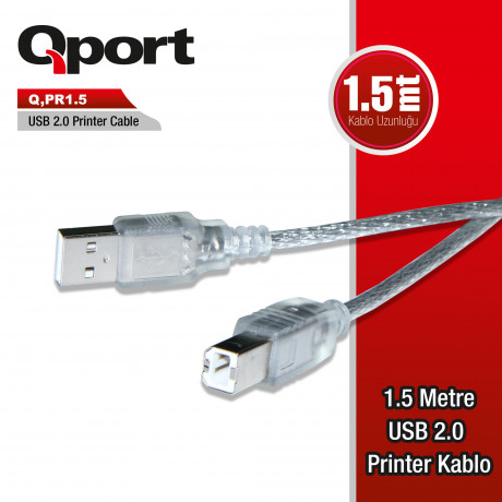  QPORT Q-PR1.5 USB 2.0 1.5 METRE YAZICI KABLO