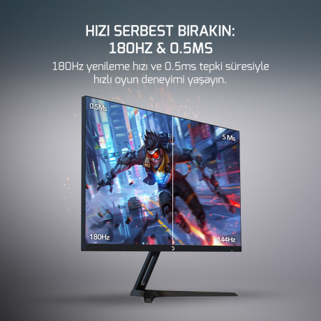 GamePower 24'' Bull T10 Flat IPS 180Hz 0.5ms FHD Gaming Monitör (Sıfır Ölü Piksel Garantili)