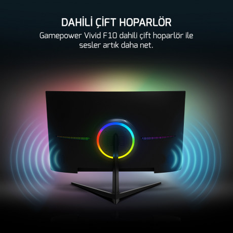 GamePower 24'' Vivid F10 Curved RGB 100Hz 1ms FHD VA PANEL 2x2W Speaker Gaming Monitör (Sıfır Ölü Piksel Garantili)