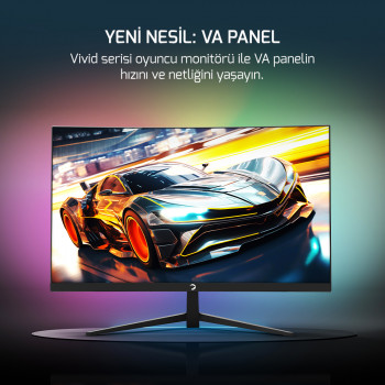 GamePower 24'' Vivid F10 Curved RGB 100Hz 1ms FHD VA PANEL 2x2W Speaker Gaming Monitör (Sıfır Ölü Piksel Garantili)