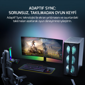 GamePower WQ34 34'' 1ms 180Hz Curved 2K UWQHD 3440*1440 Pivot Gaming Monitör (Sıfır Ölü Piksel Garantili)