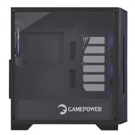 GamePower Savagis ATX 4* ARGB Fan Temperli Cam Hub Siyah Gaming Kasa